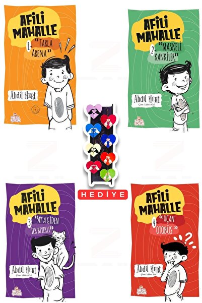 Nesil Yayınları Afili Mahalle 4 Kitap Set-8'li Özel Tasarım Kalp Ayraç Hediyeli