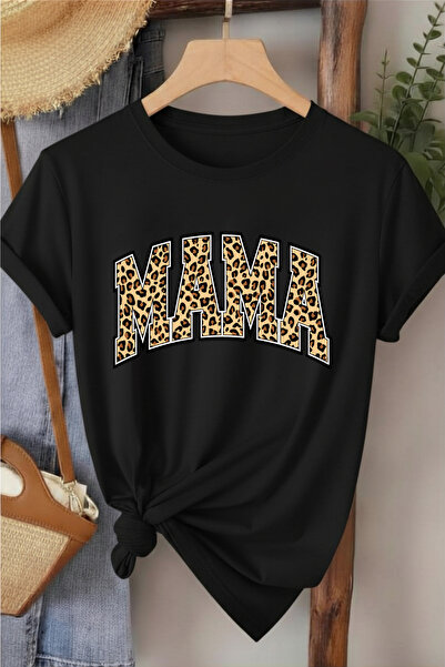 l'eivor Γυναικείο βαμβακερό μπλουζάκι με στάμπα Mama Leopard