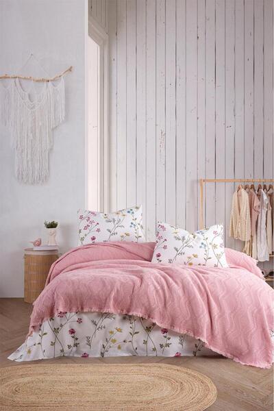 Çeyiz Diyarı Σετ Πικέ Διπλό 4 Τεμαχίων Şalemar σε Σκόνη