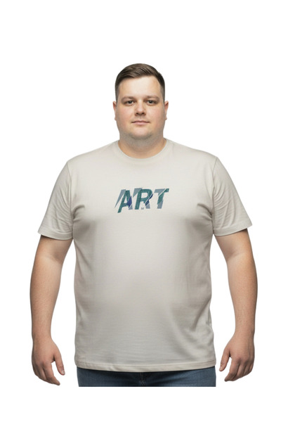 BattalModa Men's Large Size Bone Crew Neck Short Sleeve Art T-Shirt 3Xl-4Xl-5...