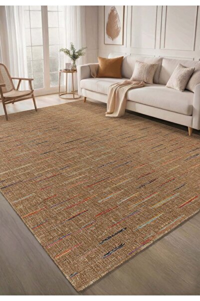 Pera Halı Kahve Sisal Renkli Çizgi Detaylı Halı - FM05M