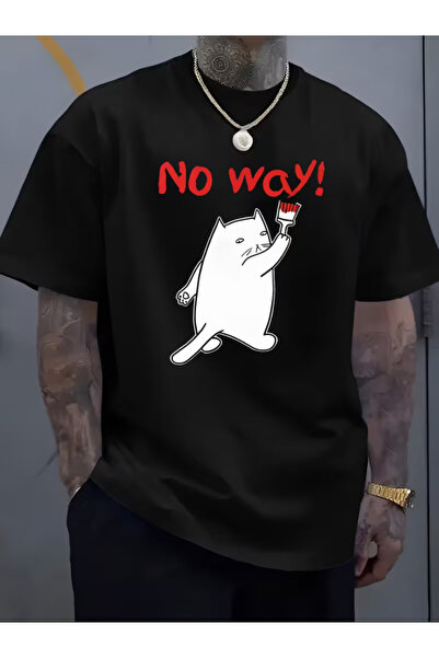 NOURAM Arrogant Cat Funny Print Short Sleeve T-Shirt Men Cat Owner, Soft Comf...