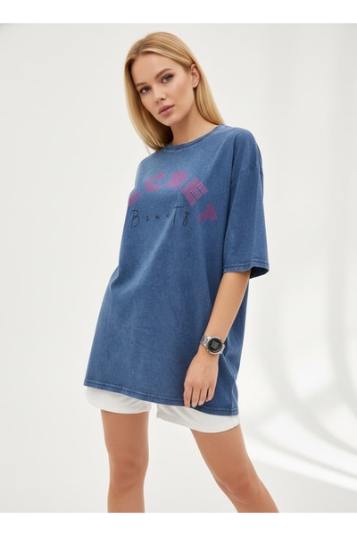 Arbucky Women's Crew Neck Washable Oversize Tshirt