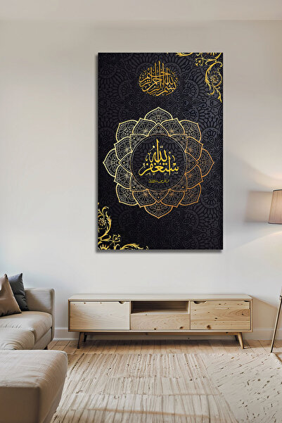 B&G DESIGN Tablou de sticlă de lux cu model Mandala cu aspect de foiță de aur...