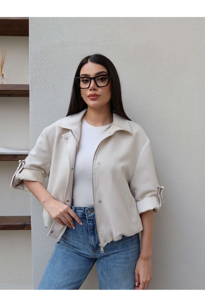 ESRAHELVACI Kol Tokalı Bomber Ceket