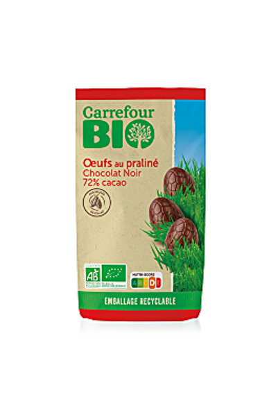 Carrefour Bio Eggs cu ciocolată neagră Carrefour Bio, 150g