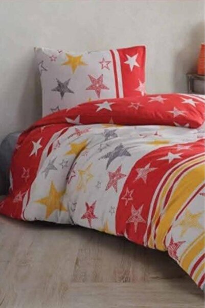 Çeyiz Diyarı Starry Yellow Red Single Duvet Cover Set