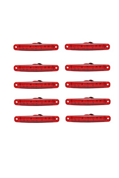 ERK 10 τεμάχια - Πλευρικό φως αυτοκινήτου/φορτηγού 9 SMD 12–24V - ΚΟΚΚΙΝΟ