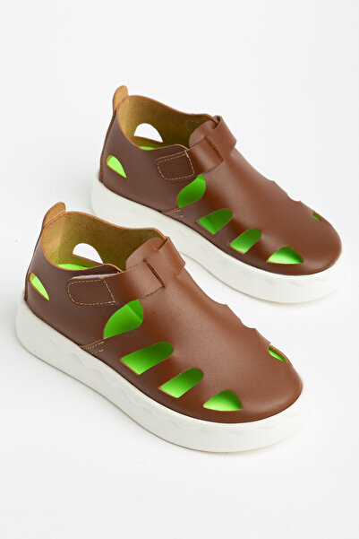 Tonny Black Παιδικά Unisex Καφέ Ελαφριά Σόλα Άνετα Σανδάλια με Velcro