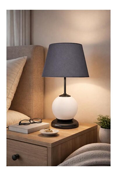 DEDE Matte Globe White Glass Lamp Shade with Black Static Painting and Black Hat