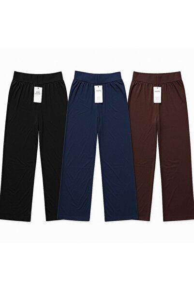 ECK MODA Γυναικείο παντελόνι 3 τεμαχίων από εύκαμπτο ύφασμα Full Lycra με ελα...