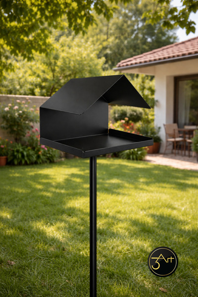 3Art Metal Dekorasyon Tic.Ltd.Şti Bahçe Kuş Yemliği – Ayaklı Modern Kuş Evi