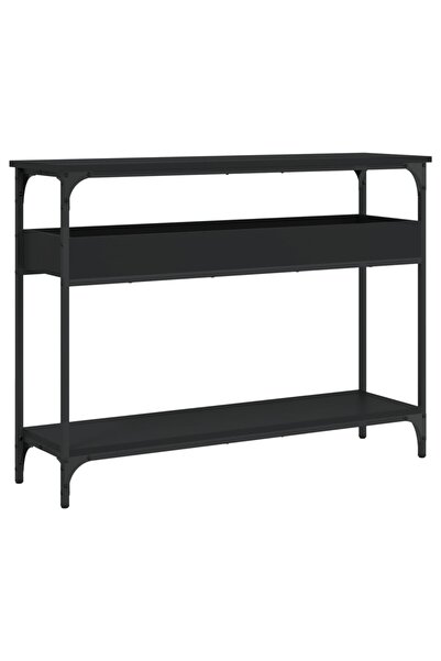 vidaxl Măsuță consolă cu raft, negru, 100x29x75 cm, lemn prelucrat