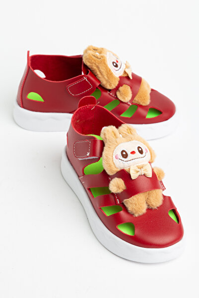 Tonny Black Παιδικά Unisex Κόκκινα Ελαφριά Σανδάλια με Λεπτομέρεια Αρκουδάκι ...