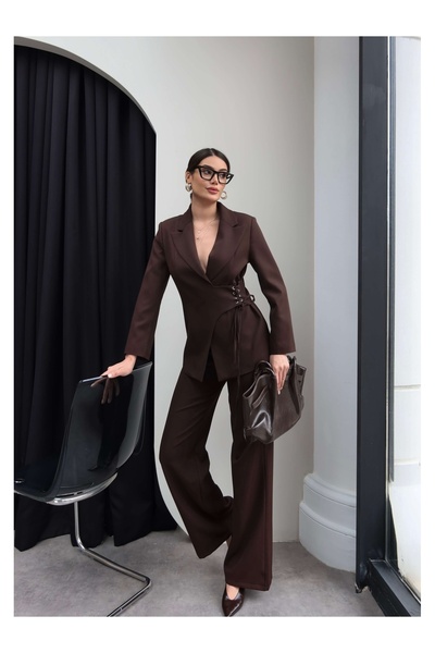 ESRAHELVACI Σετ Παντελόνι και Μπουφάν με Λεπτομέρεια Κρίκων