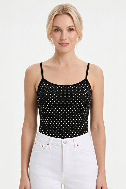 Kyron Γυναικείο Αθλητικό Τοπ με Κορδόνια - Πουά - Άνετο και Κομψό Σχέδιο