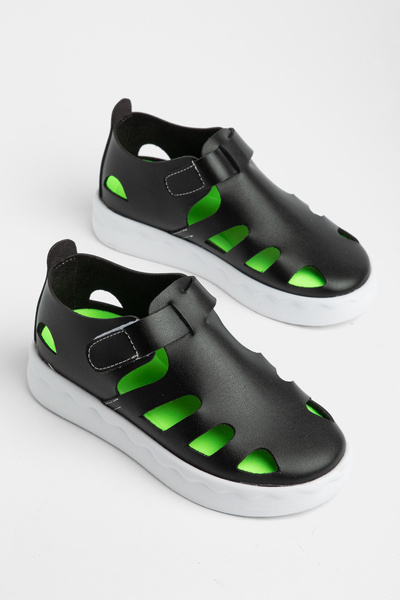 Tonny Black Παιδικά Unisex Μαύρα Ελαφριά Άνετα Σανδάλια με Velcro