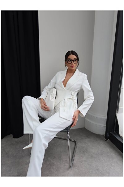 ESRAHELVACI Σετ Παντελόνι και Μπουφάν με Λεπτομέρεια Κρίκων