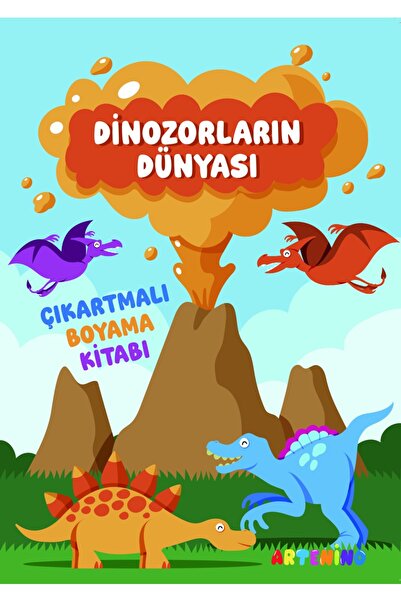Artenino كتاب تلوين ملصقات - عالم الديناصورات