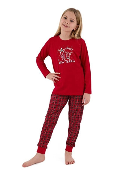 Arnetta Girl's Red Long Sleeve Pajama Set 3514-S