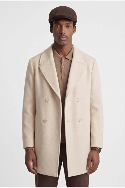 PAULMARK Ανδρικό παλτό με γιακά χελιδονοουράς