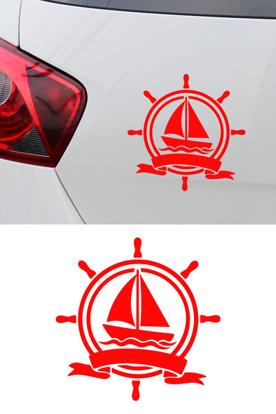 MIGNATIS Sailboat and Ship Rudder Auto Sticker - Sailor Style Vehicle Sticker...