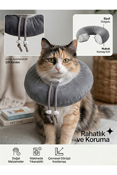 Patiderm Elizabeth Yakalık Yumuşak Ayarlanabilir Kedi Köpek Koruyucu Boyunluk...