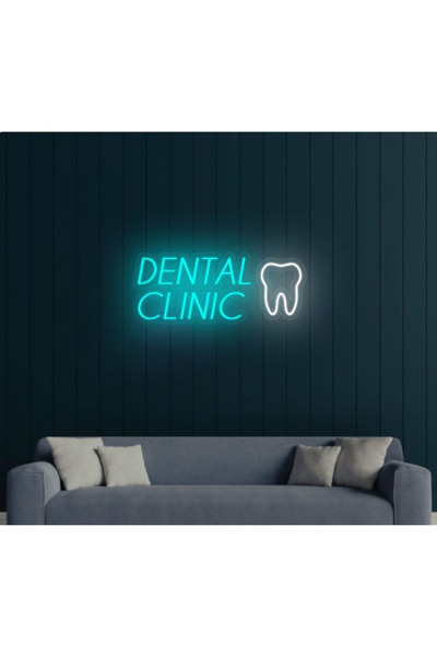 Slasa Tooth Dual Color Neon Sign 40x60 cm With 6 mm Acrylic Base Multicolor L...
