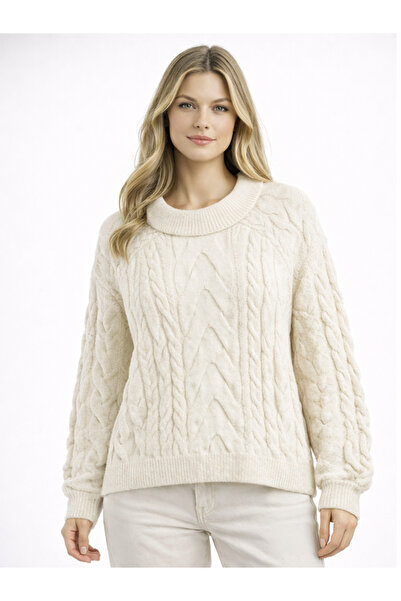 WOMENTİ Soft Textured Hair Braided Sweater