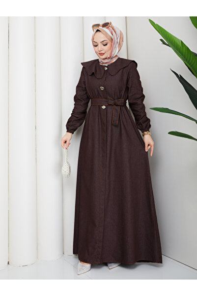 EFSUN MODA Γυναικείο τζιν φόρεμα με κουμπιά και λεπτομέρειες, ειδικά σχεδιασμ...