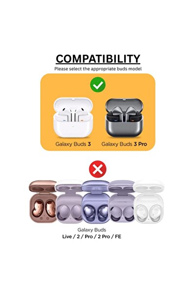 UnDePlus Samsung Galaxy Buds 3 FE / Buds 3 Pro / Buds 3 ile uyumlu Kılıf Kilitli TPU Premium Matte Trip Case
