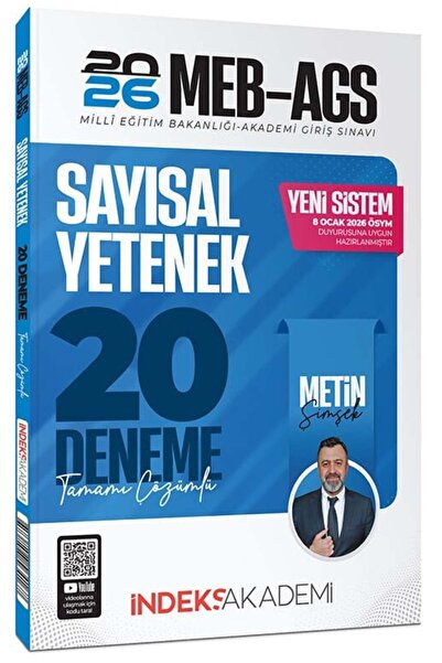 İndeks Akademi YENİ AGS - 2026 MEB-AGS Sayısal Yetenek 20 Deneme Çözümlü - Me...
