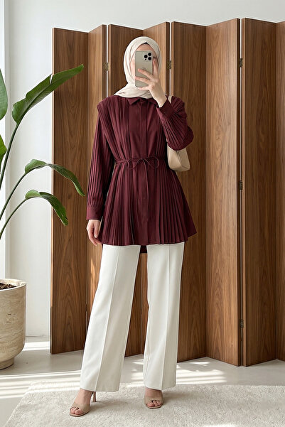 MODAQU Μπροστινό και πίσω μέρος με λεπτομέρεια από πλέγμα και κουμπιά - Βουργ...