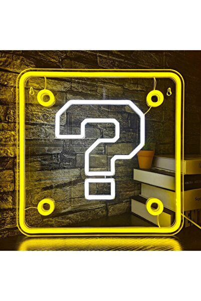 Slasa Question Block Neon Sign 30x30 cm Multicolor LED Light with 6mm Acrylic...