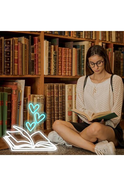 Slasa Open Book Heart Neon Sign 35x36 cm Multicolor LED Light with 6mm Acryli...