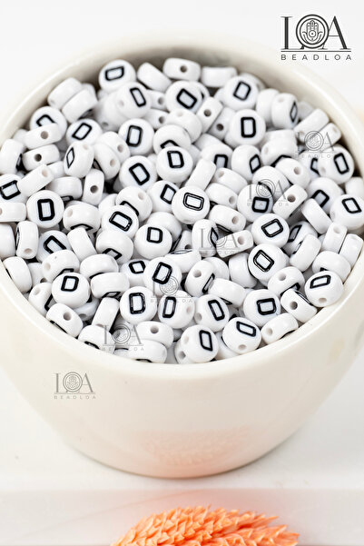 BeadLoa 4X7 mm Flat Single Letter - D - Alphabet Beads Lettered Beads 100 Pieces