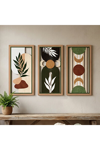 Destello ®   Σετ 3 Διακοσμητικά Πάνελ Τοίχου, Ξύλινα, Μποέμ Στυλ, Πολύχρωμα, ...