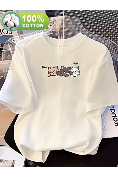 yombaa Printed T-Shirt. Short Sleeve Summer & Spring Casual Top, Women's Clot...