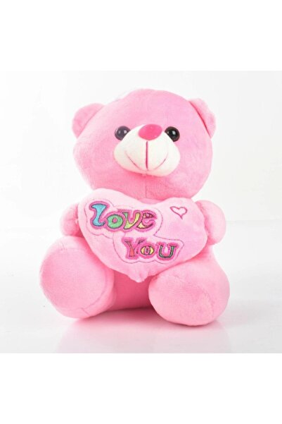 Rally دمية الدب باللون الزهري مع قلب I Love You