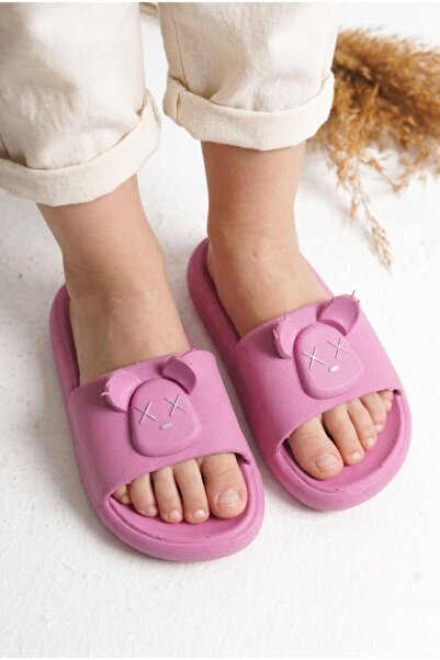 Sentyrax Παντόφλες παραλίας για κορίτσια/αγόρια, ροζ αντιολισθητική σόλα με φ...