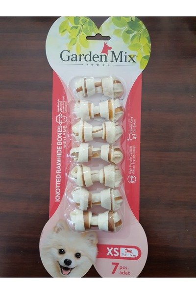 Gardenmix GARDEN MİX Kuzulu düğümlü deri kemik 7*6,3 cm