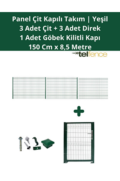 Telfence Panel Çit Takımı 8,5 Metre ( 3 Çit + 3 Direk + Kilitli Kapı ) Avanta...