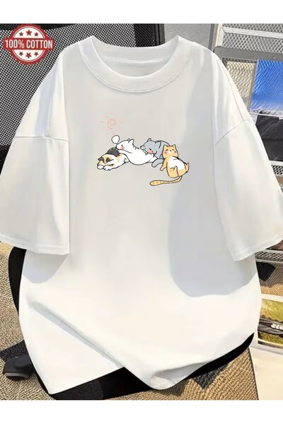 H&GHAMLEGİYİM Μπλουζάκι με στάμπα. Κοντομάνικο καλοκαιρινό & ανοιξιάτικο casu...