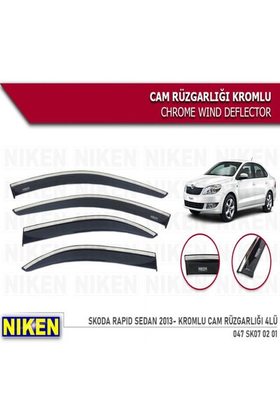 Niken KROMLU CAM RÜZGARLIĞI SKODA Rapid SEDAN 2013 SONRASI 4LÜ