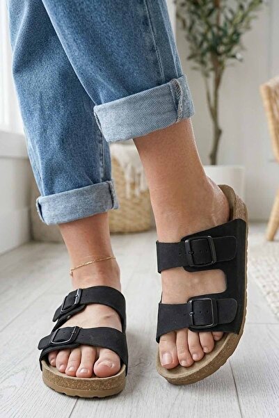 Kinetix Women's Double Buckle Cork Sole Anatomical Daily Slippers Rs-7