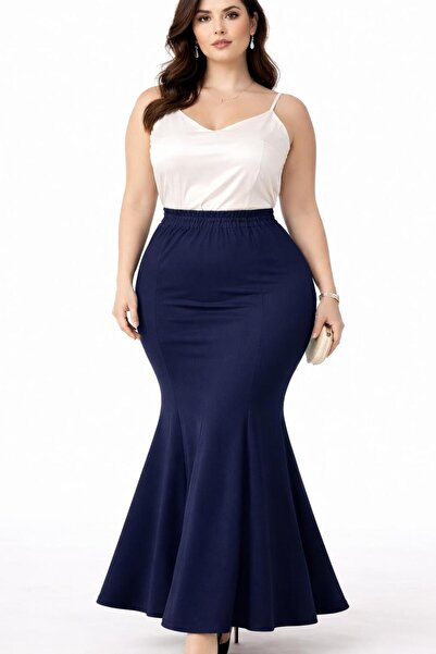 CNG MODA Φούστα Ψαράκι Λύκρα Μεγάλου Μεγέθους