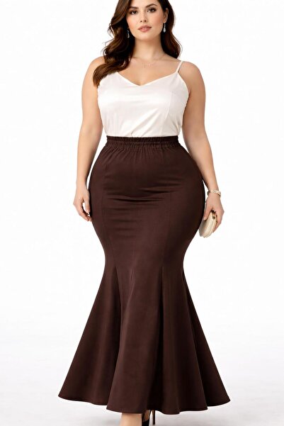 CNG MODA Φούστα Ψαράκι Λύκρα Μεγάλου Μεγέθους