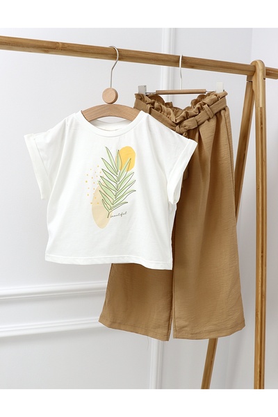 MiniKids Όμορφο σετ δύο τεμαχίων σε κρεμ χρώμα