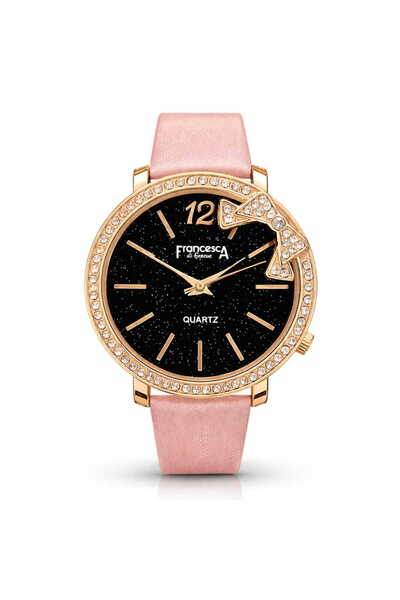 Francesca di Geneva Γυναικείο ρολόι, Χρυσό, Ροζ λουράκι
