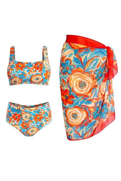 SAILOR moda Pareolu Straplez Askılı Bikini Takım